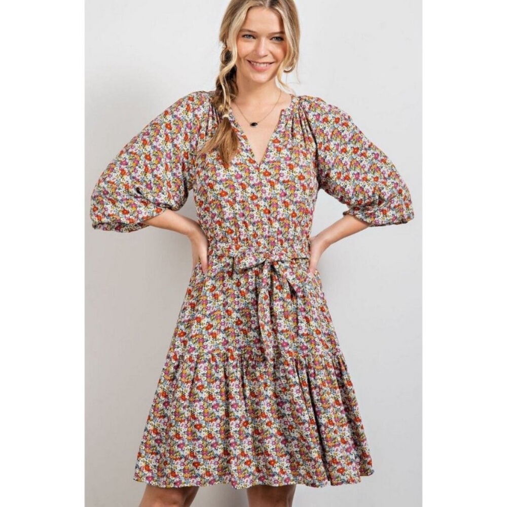 Easel Floral Dress - Multicolor